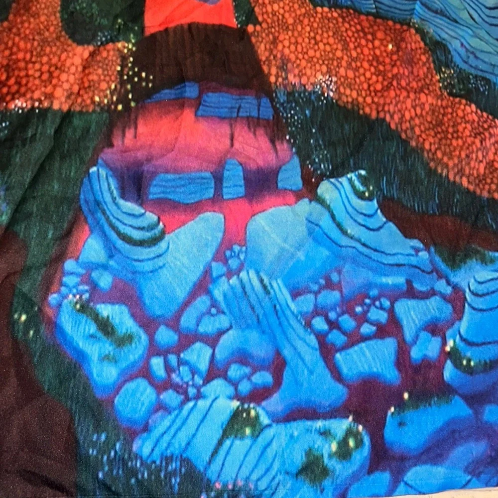 Vibrant Forest Shower Curtain Autistic Artist Art‎ Tapestry Wall Decor NEW